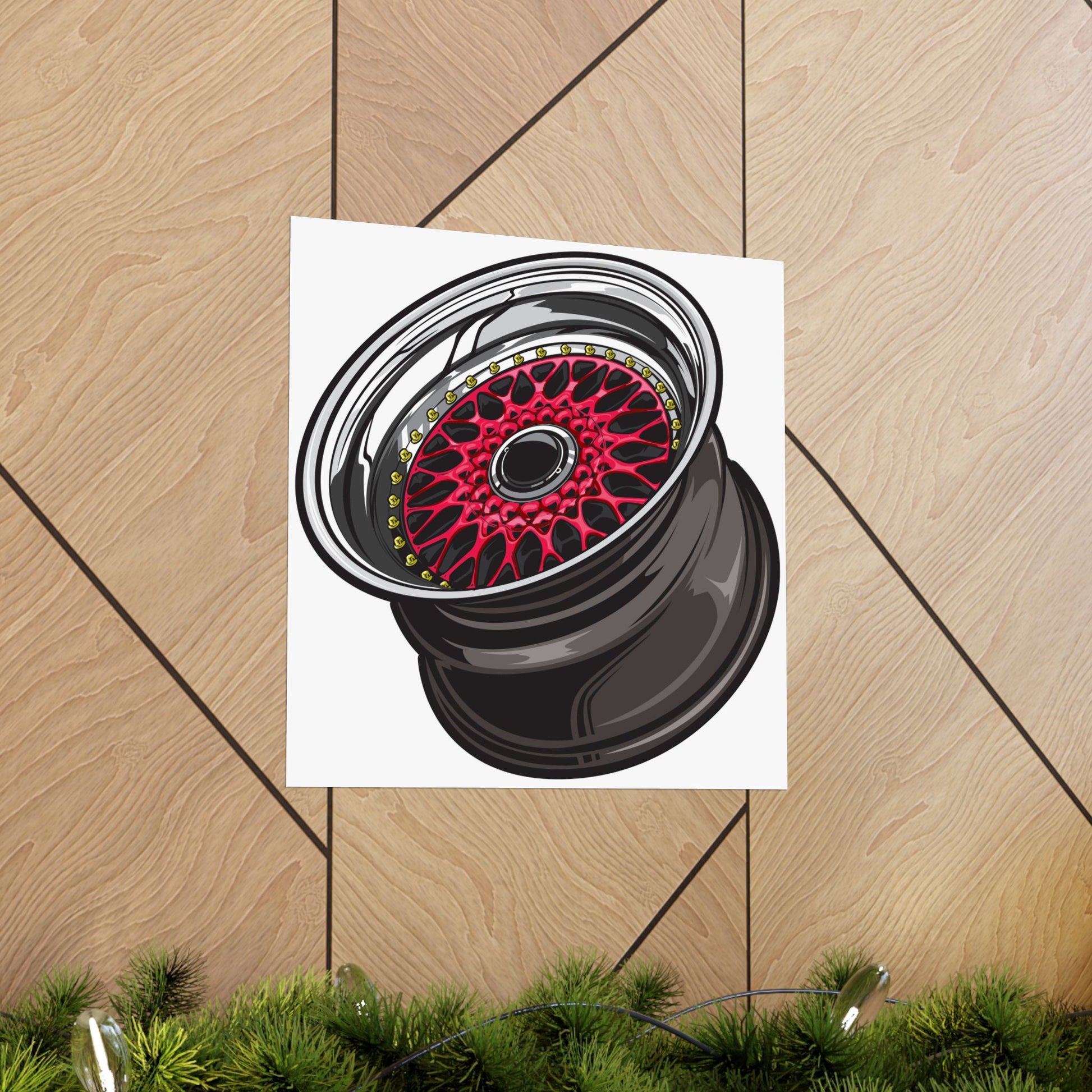 Stylish Car Wheel Matte Square Poster - Perfect Poster for Automotive Enthusiasts - CreativeRino
