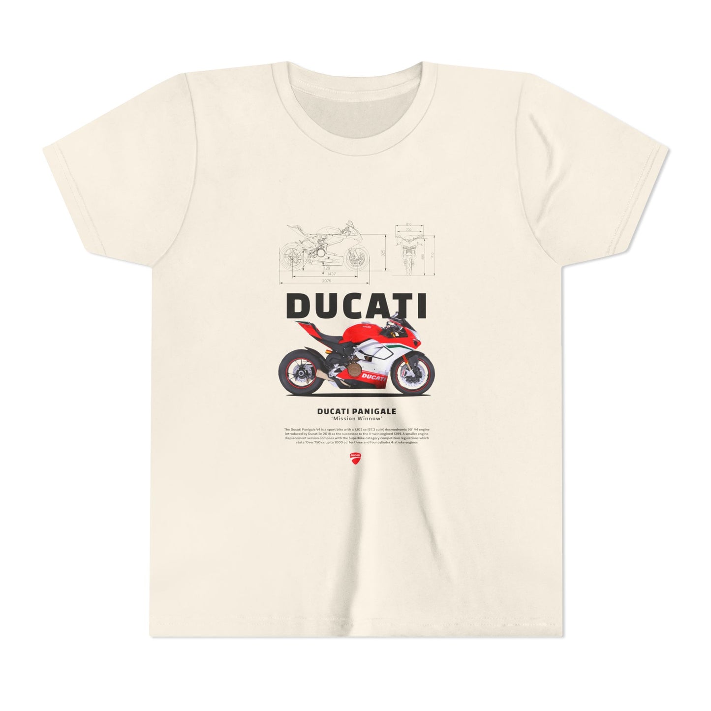 Ducati Panigale Youth Short Sleeve Tee - Perfect T-shirt for Young Moto Enthusiasts - CreativeRino