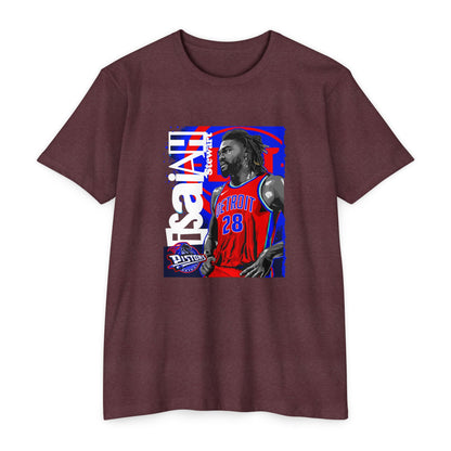 Isaiah Stewart Basketball Unisex CVC Jersey T-shirt - Vibrant Orange Graphic Tee - CreativeRino