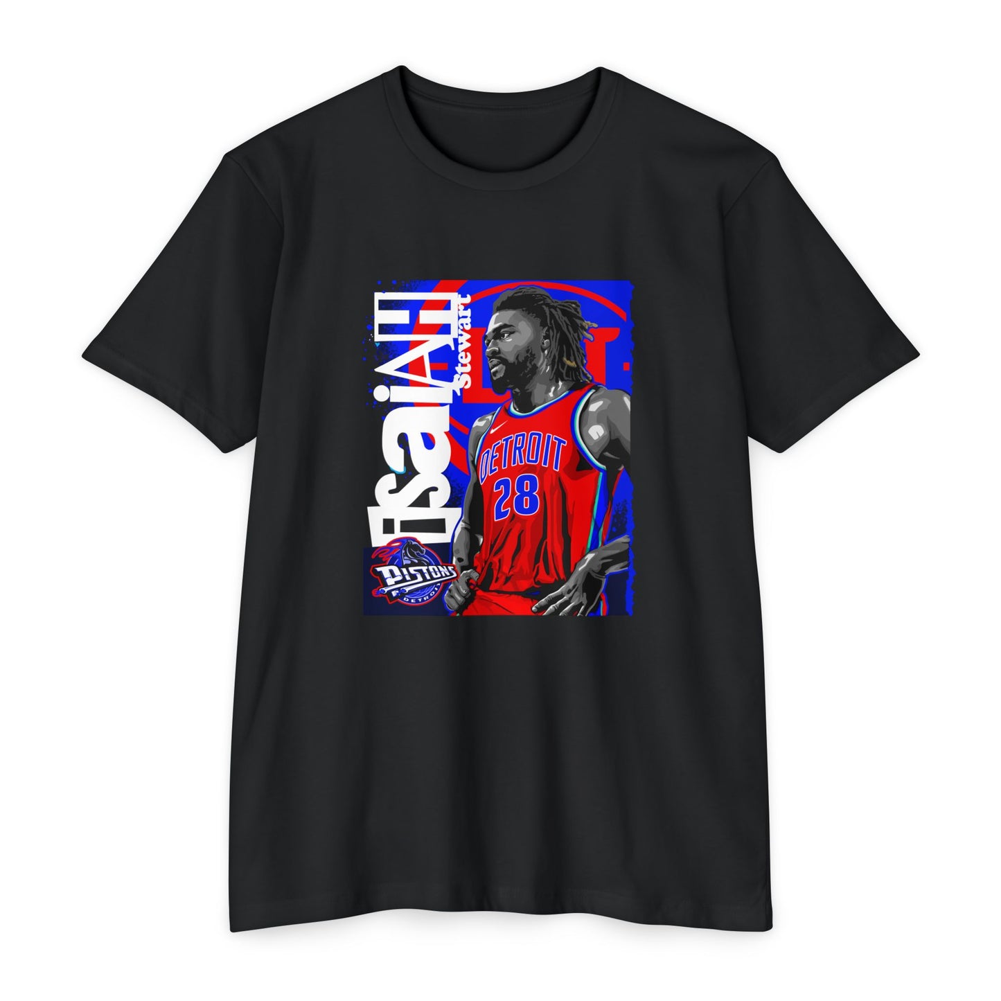 Isaiah Stewart Basketball Unisex CVC Jersey T-shirt - Vibrant Orange Graphic Tee - CreativeRino