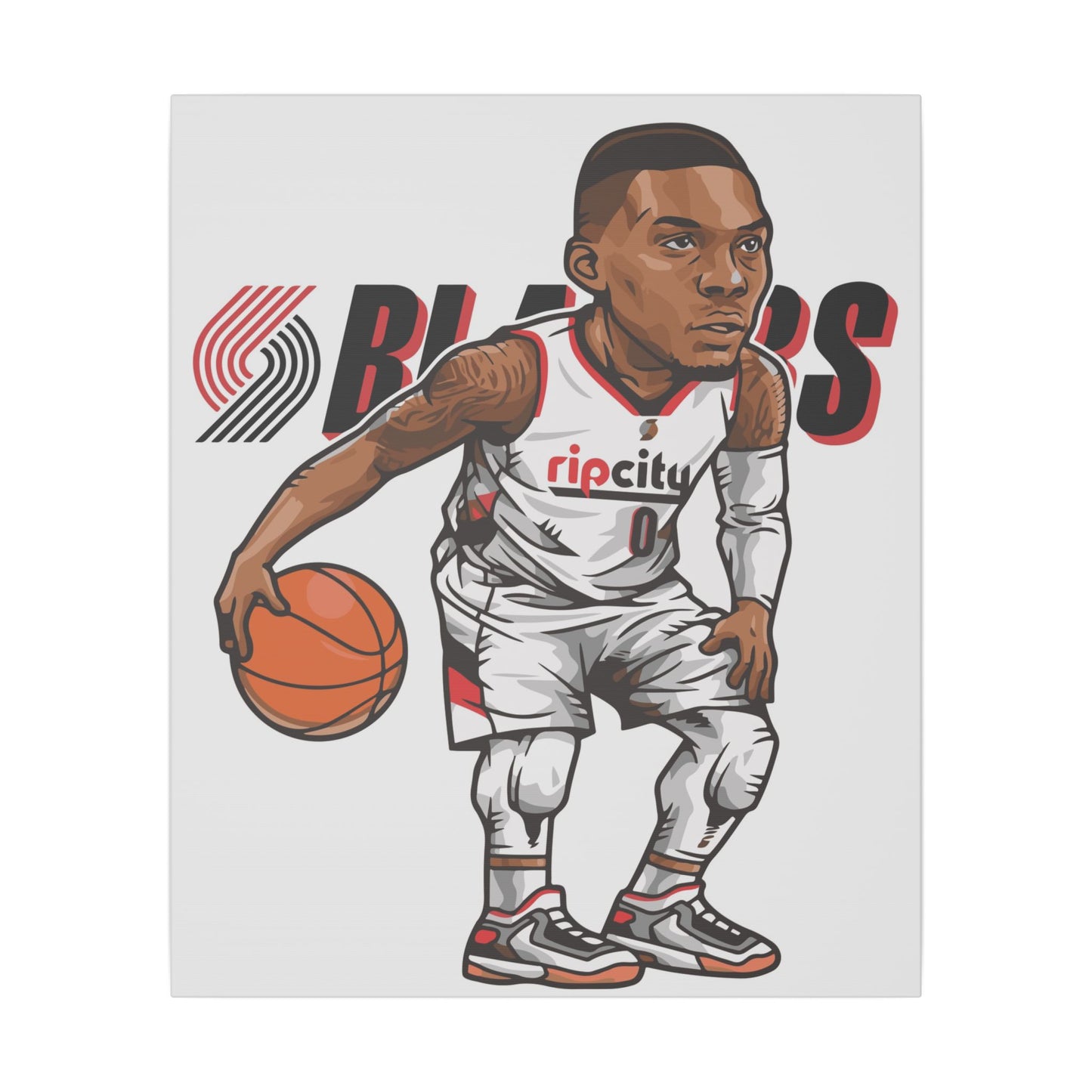 Damian Lillard Basketball Canvas Art - Animated Sports Decor for Fans - CreativeRino