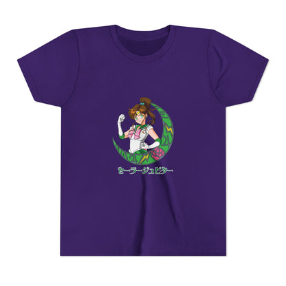 Youth Short Sleeve Tee - Cute Anime T-shirt Design with Floral Moon - CreativeRino