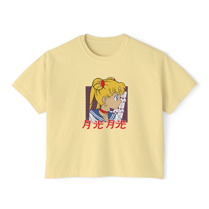 Sailor Moon Inspired Women's Boxy Tee - Cute Graphic T-shirt for Anime Fans - CreativeRino