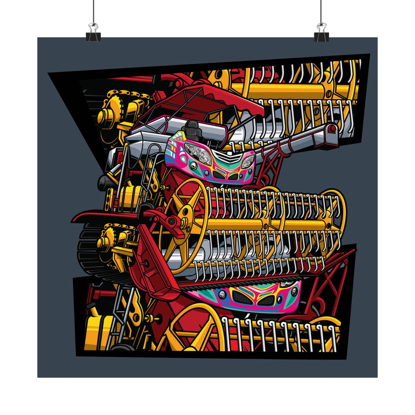 Vibrant Matte Square Posters featuring Custom Farming Artwork - CreativeRino