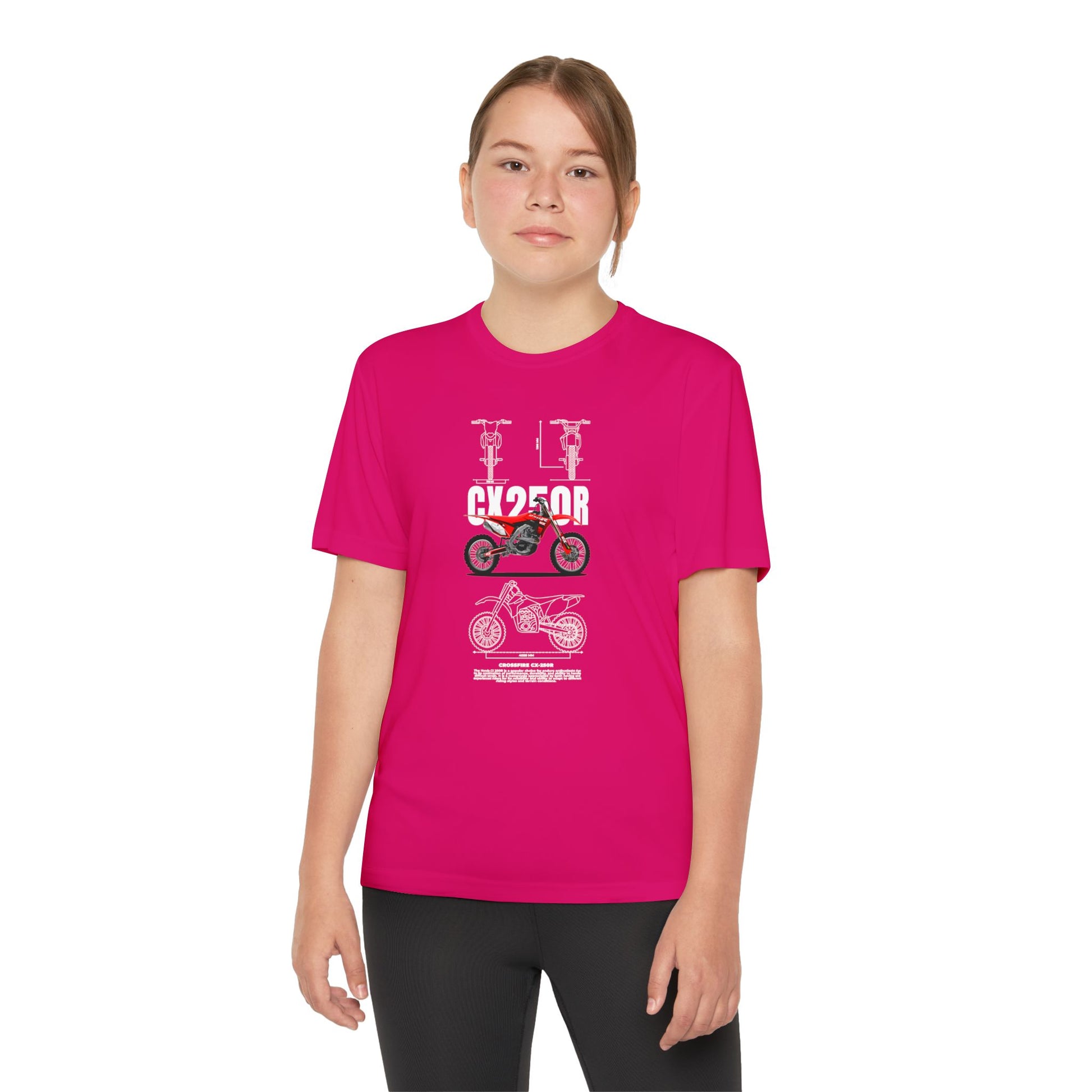 CX 250R Youth Motorcycle Competitor Tee - Stylish Graphic T-shirt for Young Riders - CreativeRino