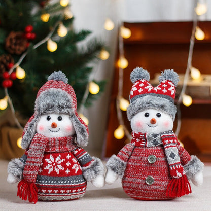 Cute Snowman Plush Doll with Lei Feng Hat & Scarf | Extendable Christmas Window Display Decor eprolo