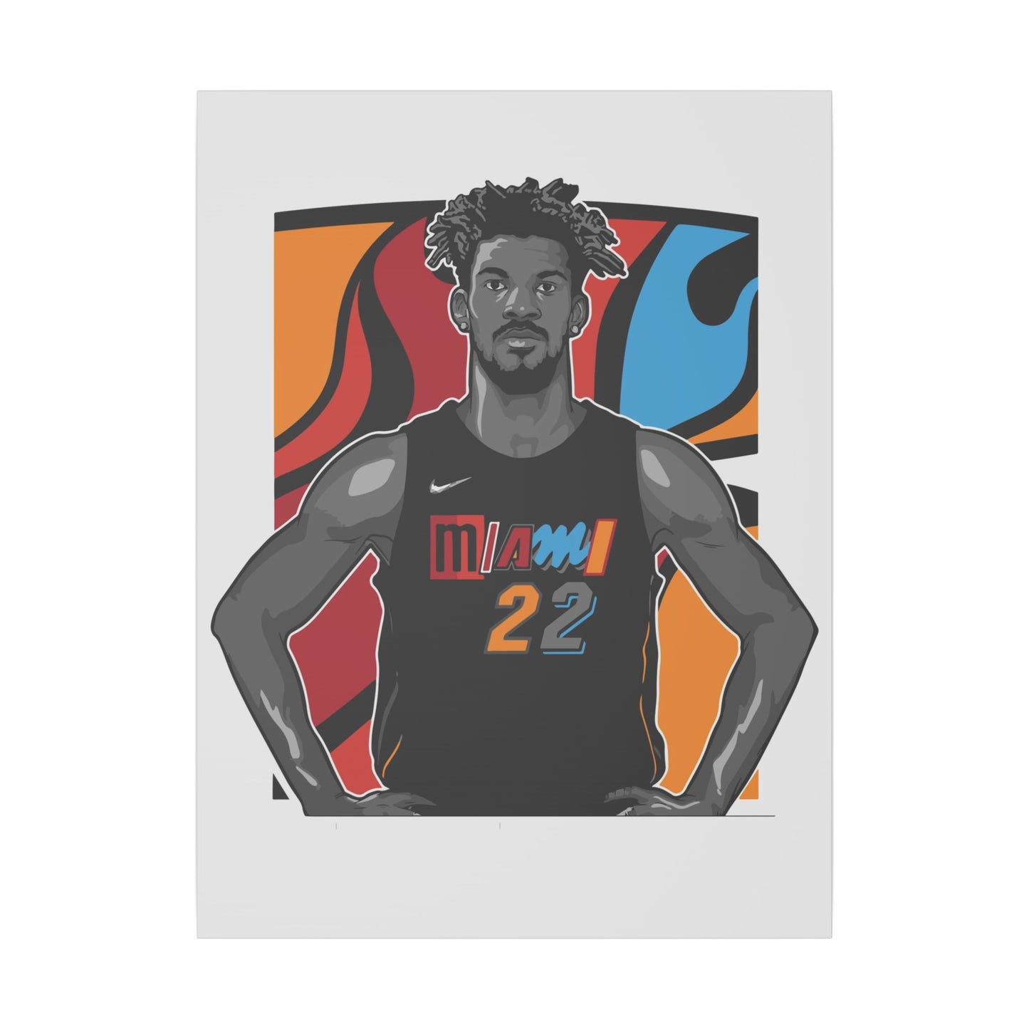 Miami Basketball Canvas Art - Stretched Matte Print of Player #22 - CreativeRino