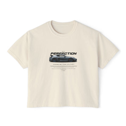 Porsche 718 Cayman Women Boxy Tee - Porsche Perfection Graphic T-shirt - CreativeRino
