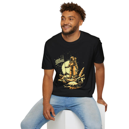 Astronaut Moon Landing Unisex Softstyle T-Shirt - CreativeRino