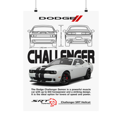 Dodge Challenger Matte Vertical Posters - Perfect for Car Enthusiasts and Gift Giving - CreativeRino