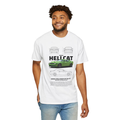 Dodge Charger SRT Hellcat Unisex Garment-Dyed T-Shirt - Car Enthusiast Apparel - CreativeRino