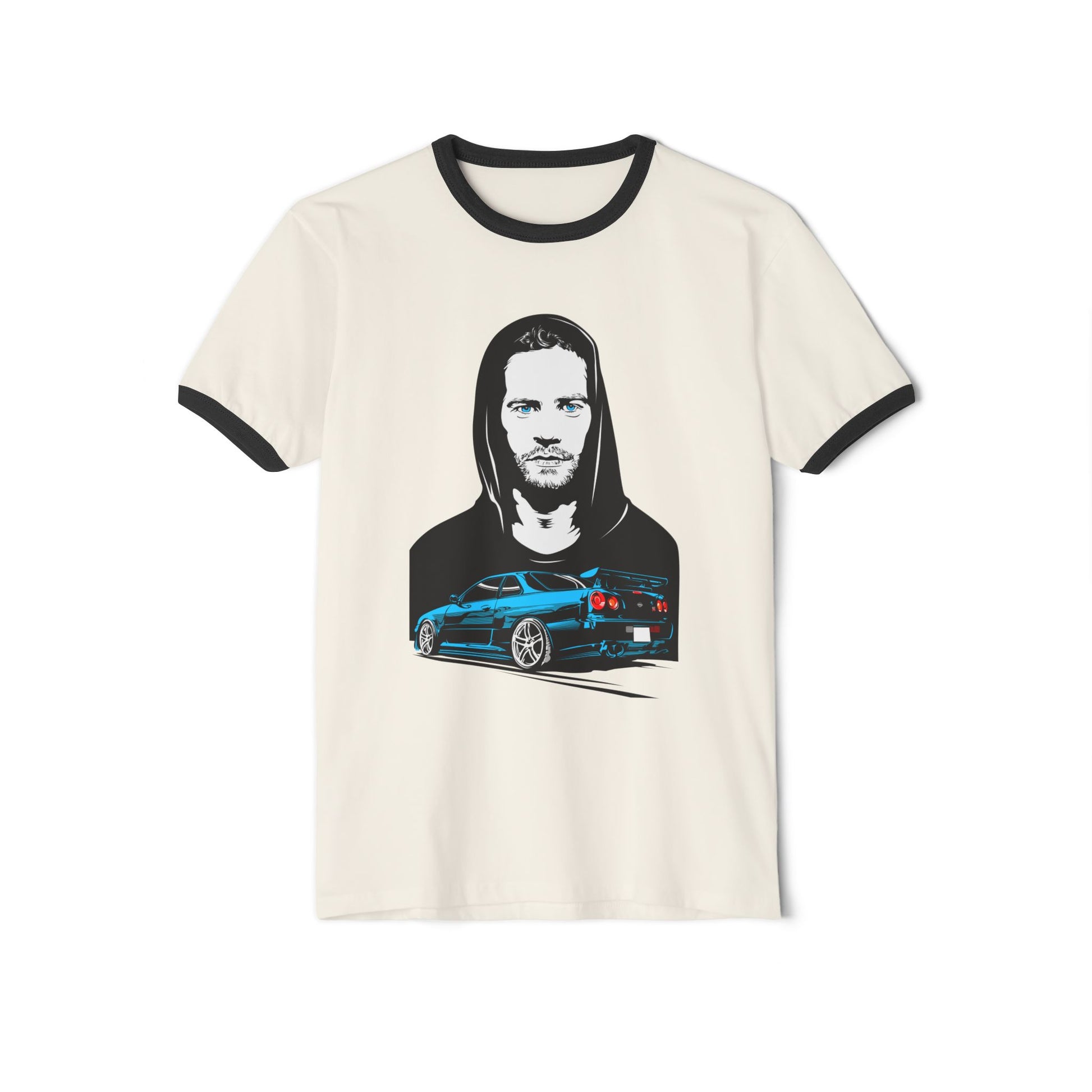Paul Walker Car Enthusiast Unisex Cotton Ringer T-Shirt – Cool Graphic Design - CreativeRino