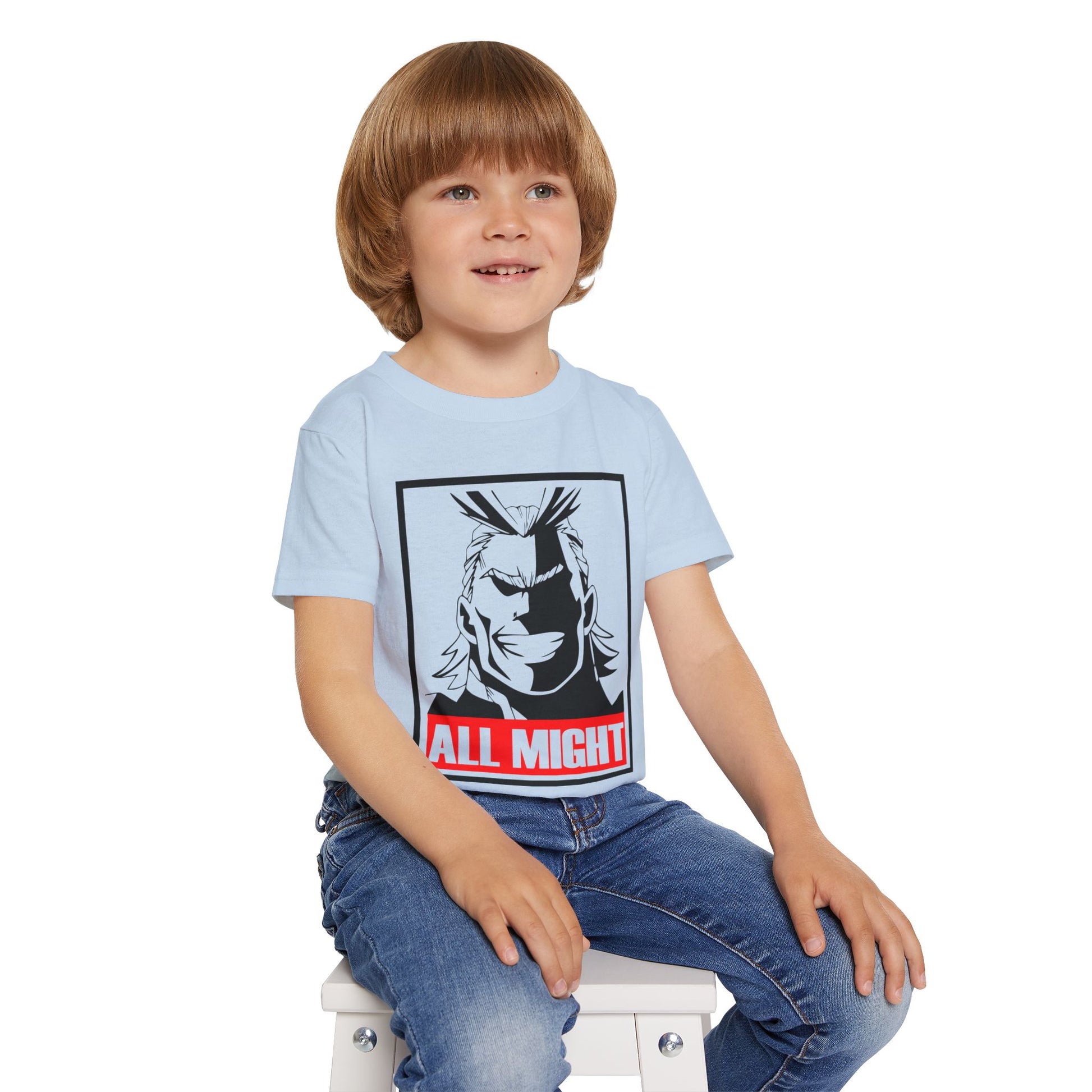 All Might Anime Toddler Tee- Durable Cotton My Hero Academia T-shirt for Young Fans - CreativeRino