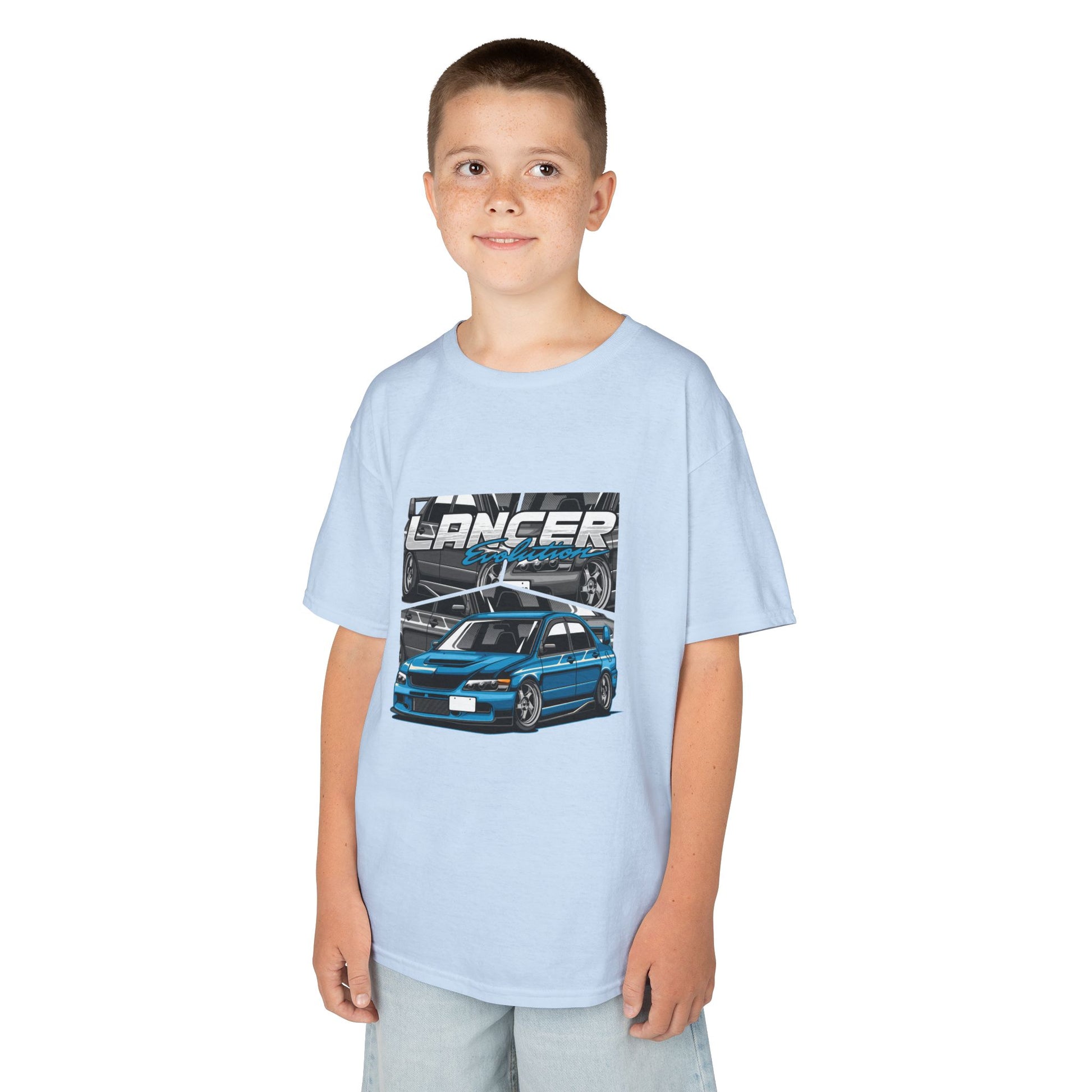 Lancer Car Kids Heavy Cotton Tee - Cool Racing Graphic T-Shirt for Young Car Enthusiasts - CreativeRino