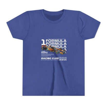 Formula 1 Racing Club Youth Tee - Cool Black Short Sleeve T-shirt for Young Fans - CreativeRino