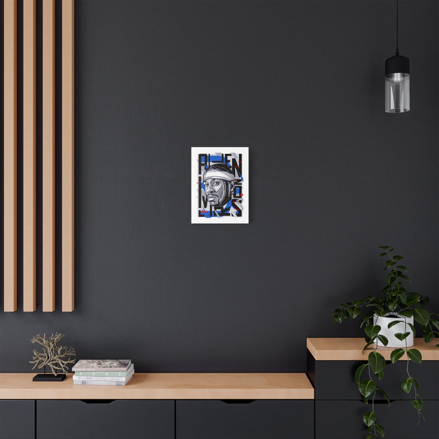 Allen Iverson Art Satin Canvas - Stretched Wall Decor Featuring Iconic Basketball Wall Art - CreativeRino