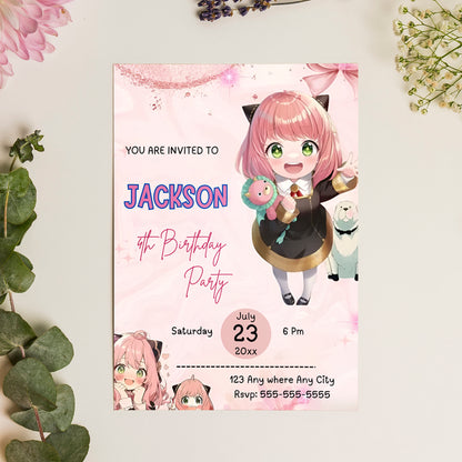Spy × Family Birthday Invitation Template - CreativeRino