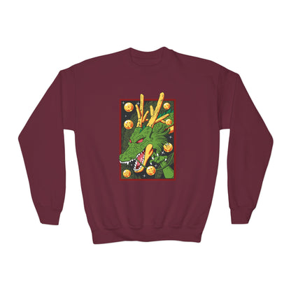 Youth Dragon Ball Crewneck Sweatshirt | Retro Anime Dragon Design for Fans - CreativeRino