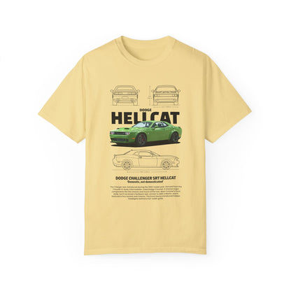 Dodge Charger SRT Hellcat Unisex Garment-Dyed T-Shirt - Car Enthusiast Apparel - CreativeRino
