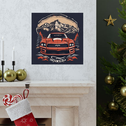 Vintage Car Adventure Matte Square Poster - Perfect Wall Art for Auto Enthusiasts - CreativeRino