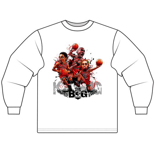 Basketball Legends Long Sleeve T-Shirt - 'The Big Greatest Ever' Design - CreativeRino