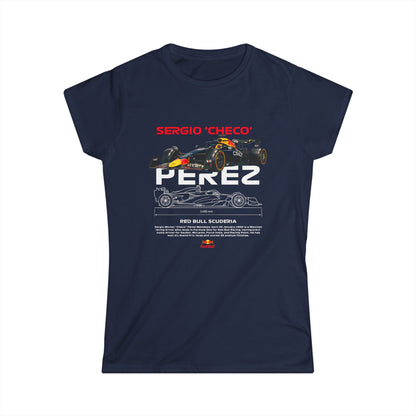 Sergio 'Checo' Perez Women's Softstyle Tee - Red Bull Racing Fan Apparel - CreativeRino
