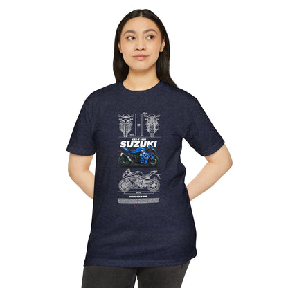 Suzuki GSX-R 1000 Motorcycle Graphic Tee - Unisex CVC Jersey T-shirt for Riders - CreativeRino
