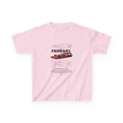 Kids Ferrari Formula 1 Tee - Heavy Cotton Racing Shirt - CreativeRino