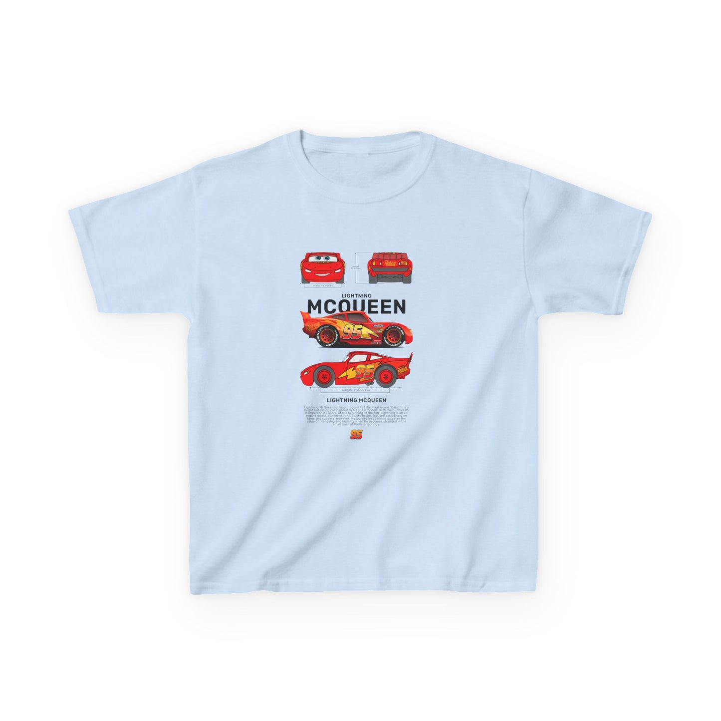 Lightning McQueen Kids Heavy Cotton Tee - Perfect T-shirt for Car Lovers and Birthday Gifts - CreativeRino