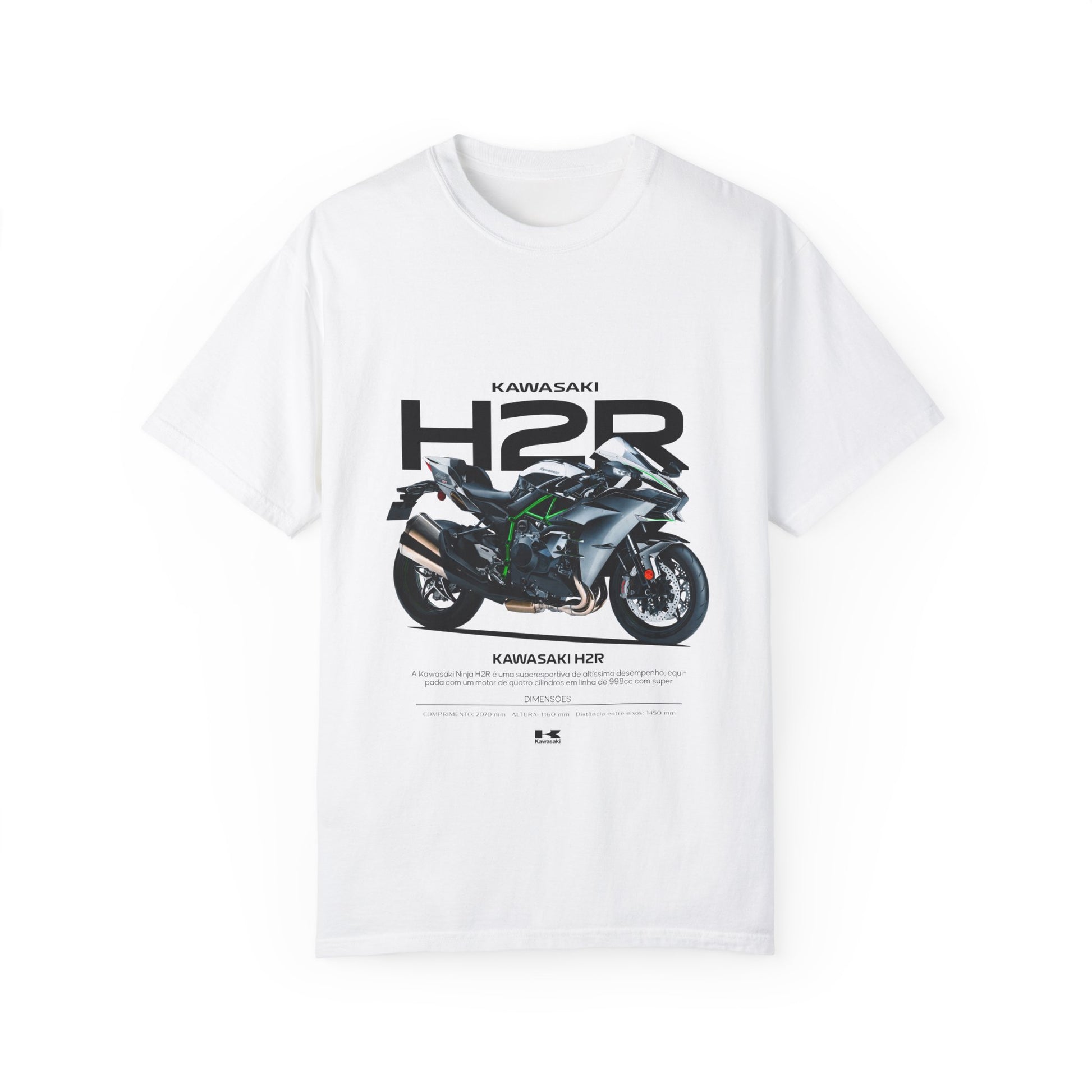 Kawasaki Ninja H2 R Motorcycle Unisex T-Shirt - Garment-Dyed, Casual Style - CreativeRino