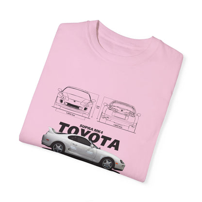 Toyota Supra Garment-Dyed Unisex T-Shirt - Classic Car Graphic T-shirt - CreativeRino