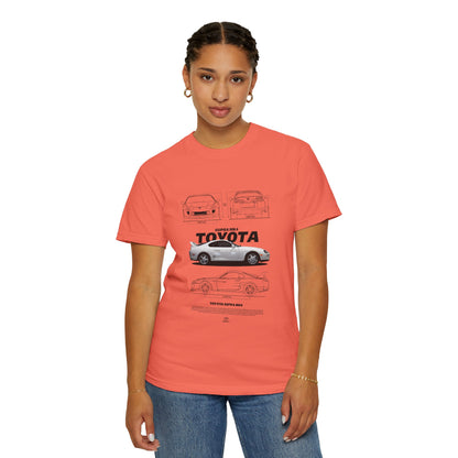 Toyota Supra Garment-Dyed Unisex T-Shirt - Classic Car Graphic T-shirt - CreativeRino