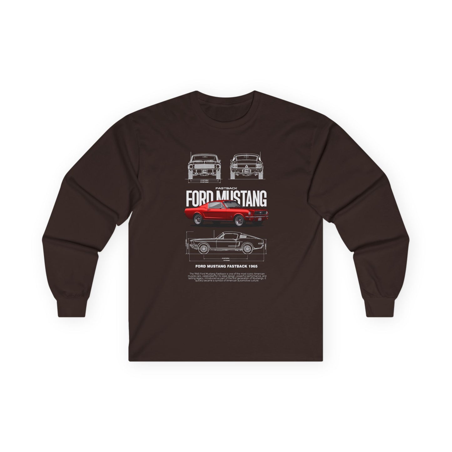Ford Mustang Retro Long Sleeve T-shirt for Car Enthusiasts - CreativeRino