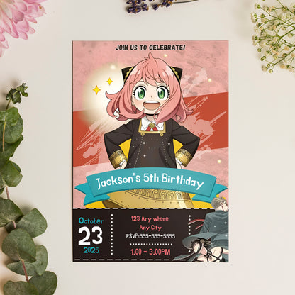Spy × Family Birthday Invitation Template - CreativeRino