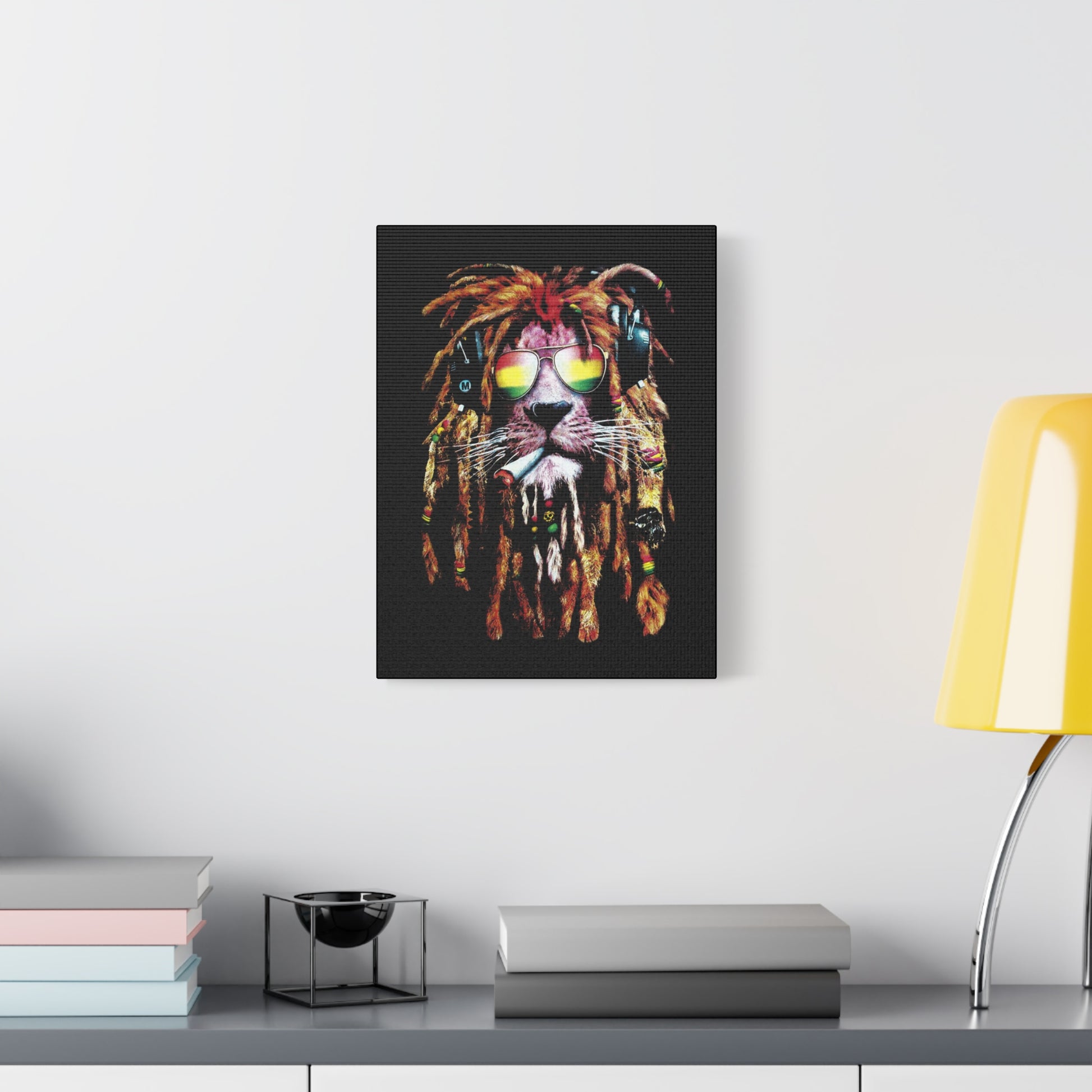 Iron Lion Zion Pop Art Canvas Wall Art - 1.25" Stretched Framed Print - CreativeRino