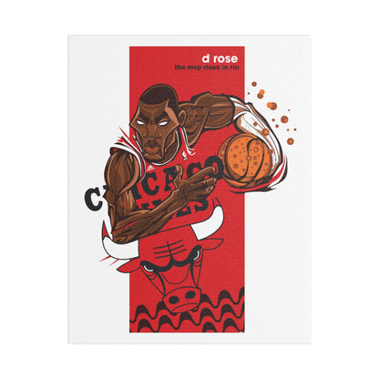 Derrick Rose MVP Satin Canvas Art | Chicago Bulls Wall Decor - CreativeRino