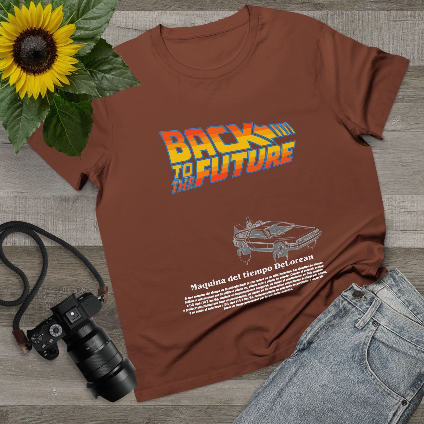 Retro 'Back to the Future' Women’s Maple Tee - Fun Casual T-shirt for Movie Fans - CreativeRino