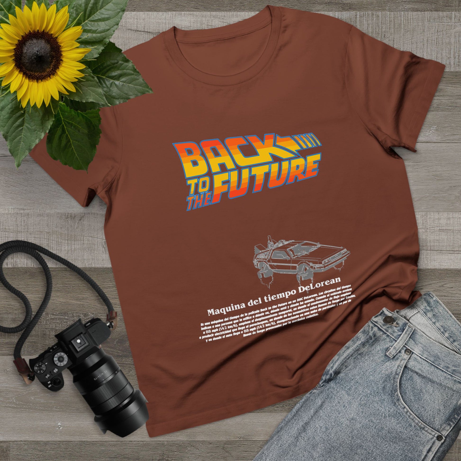 Retro 'Back to the Future' Women’s Maple Tee - Fun Casual T-shirt for Movie Fans - CreativeRino
