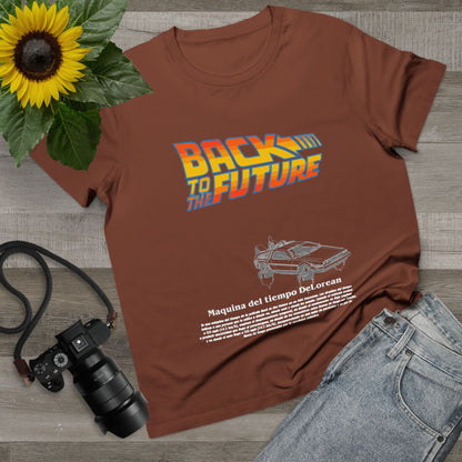 Retro 'Back to the Future' Women’s Maple Tee - Fun Casual T-shirt for Movie Fans - CreativeRino