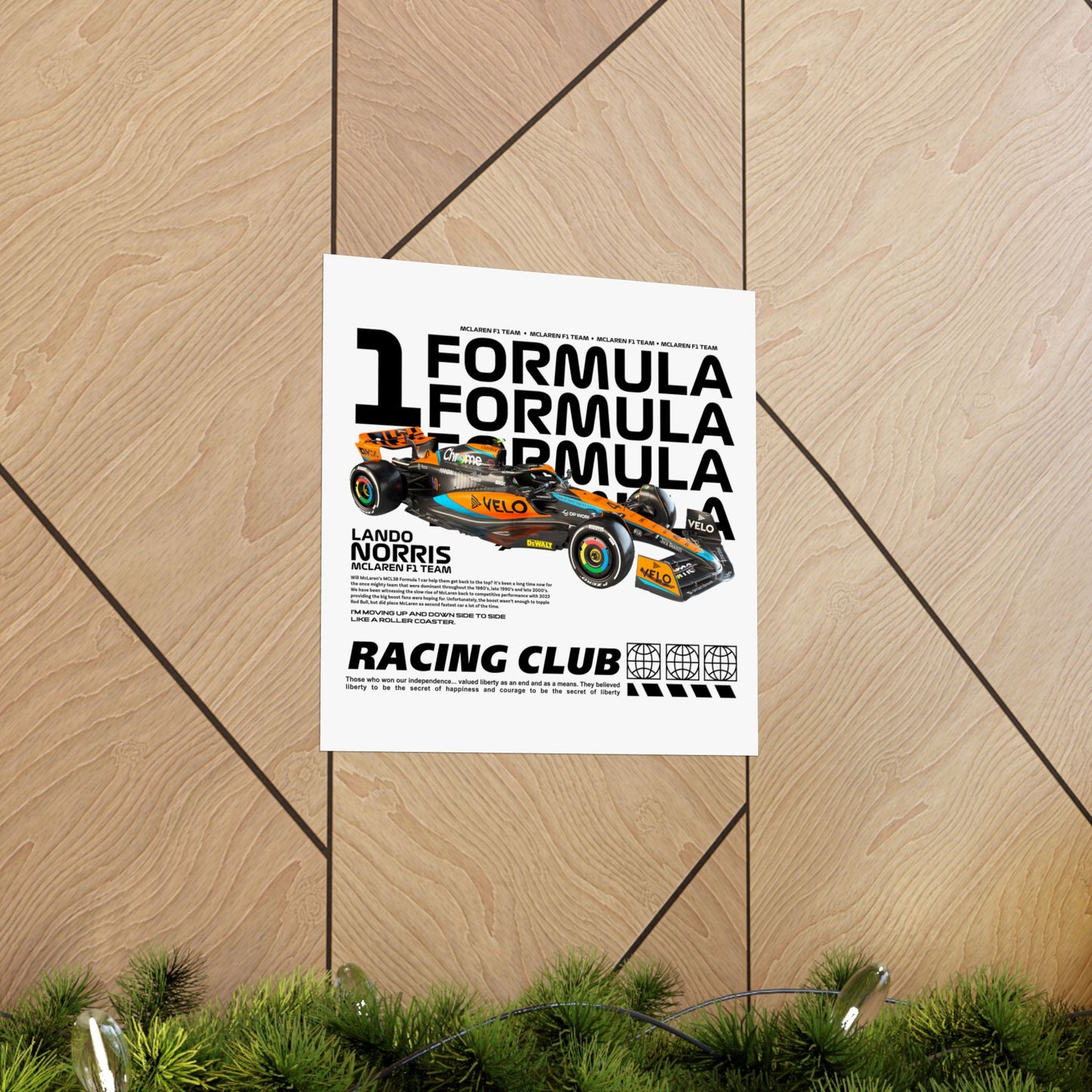 Racing Club Matte Vertical Poster featuring Lando Norris - Formula 1 Art - CreativeRino