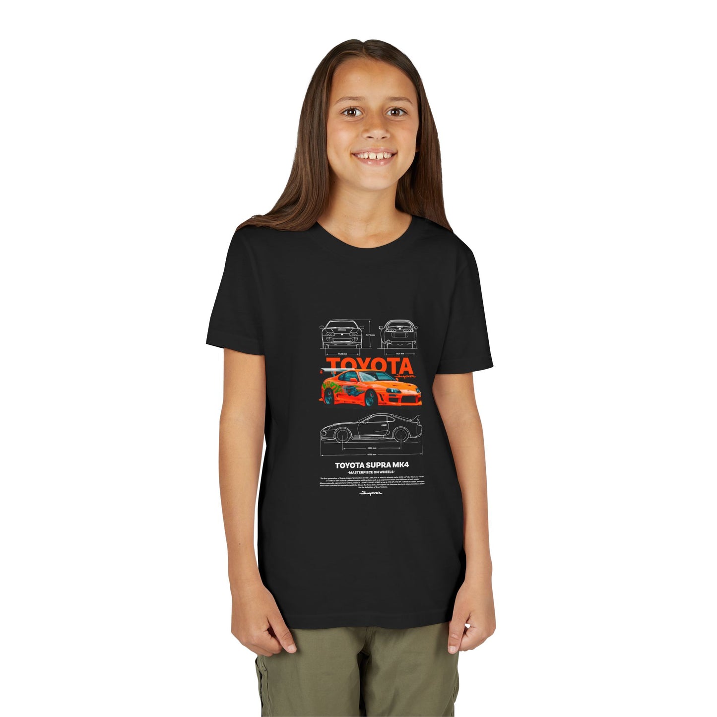 Toyota Supra MK4 Car Youth  Tee - Cool Graphic Short Sleeve T-Shirt - CreativeRino