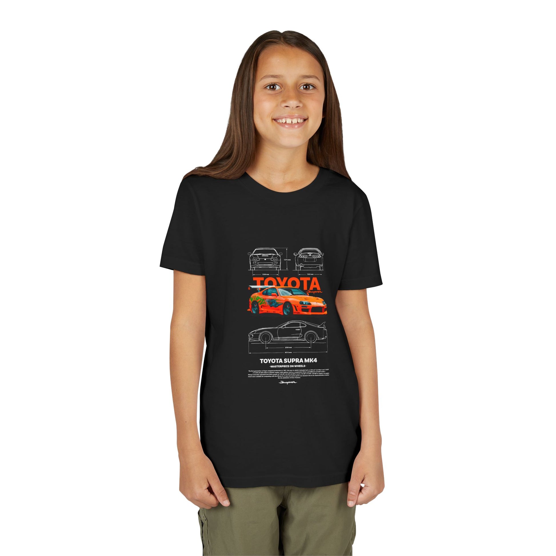Toyota Supra MK4 Car Youth  Tee - Cool Graphic Short Sleeve T-Shirt - CreativeRino