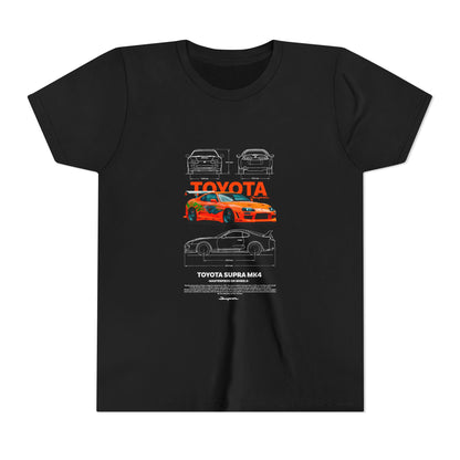 Toyota Supra MK4 Car Youth  Tee - Cool Graphic Short Sleeve T-Shirt - CreativeRino