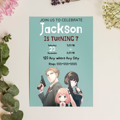 Spy × Family Birthday Invitation Template - CreativeRino
