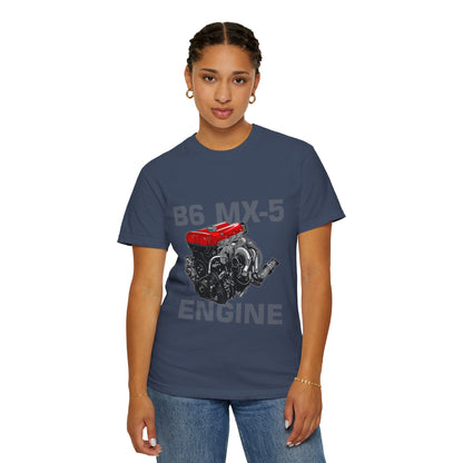 B6 MX-5 Engine Unisex Garment-Dyed T-Shirt - Perfect T-shirt for Car Enthusiasts - CreativeRino