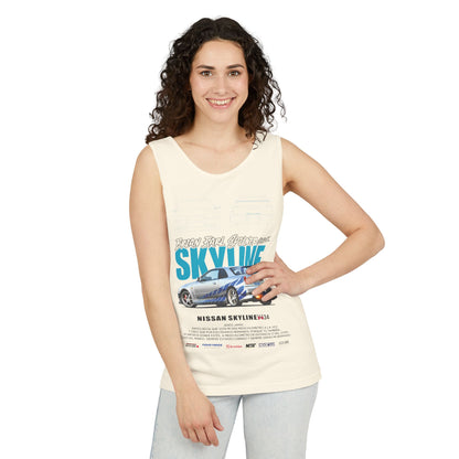 Nissan Skyline Unisex Garment-Dyed Tank Top - Cool Car Graphic T-shirt - CreativeRino