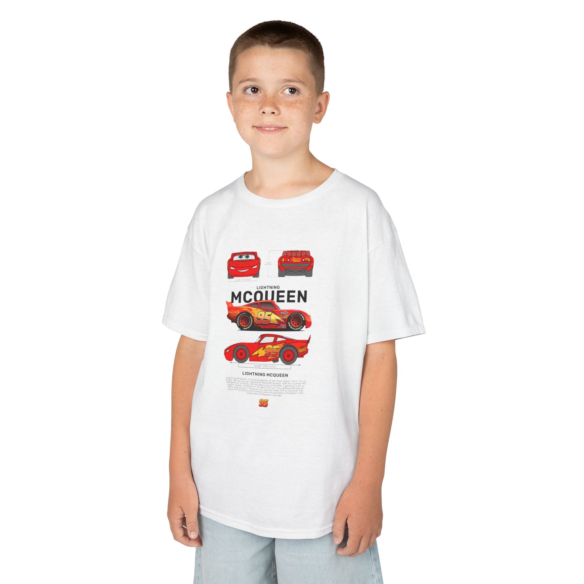 Lightning McQueen Kids Heavy Cotton Tee - Perfect T-shirt for Car Lovers and Birthday Gifts - CreativeRino