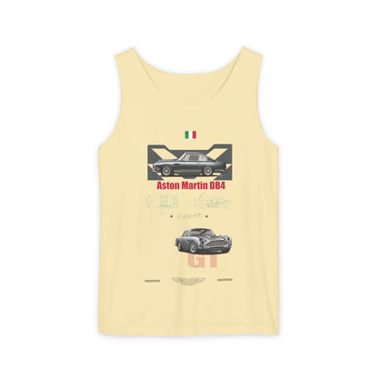 Aston Martin DB4 Unisex Tank Top - Vintage Car Graphic T-shirt - CreativeRino