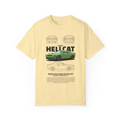 Dodge Charger SRT Hellcat Unisex Garment-Dyed T-Shirt - Car Enthusiast Apparel - CreativeRino