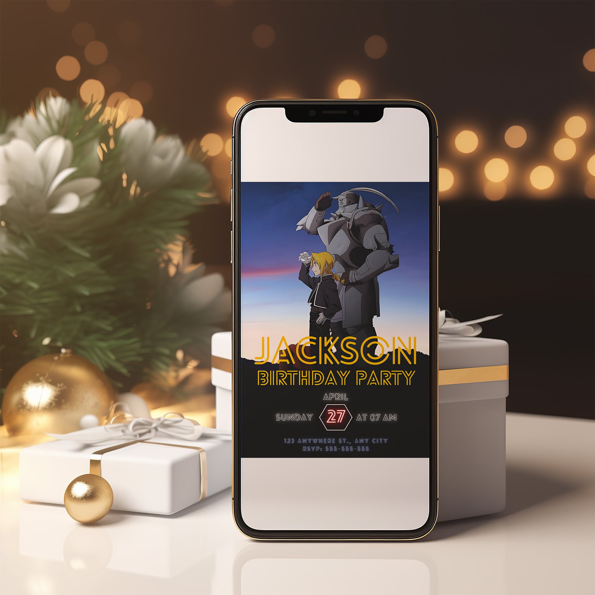 Fullmetal Alchemist  Birthday Invitation Template - CreativeRino